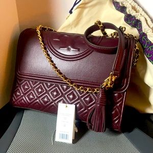 Tory Burch Fleming Convertible Shoulder Bag - Claret